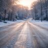 Icy roads during winter