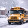 School bus in the snow