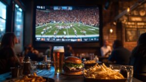 Super Bowl game day at a local spot