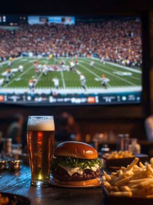 Super Bowl game day at a local spot